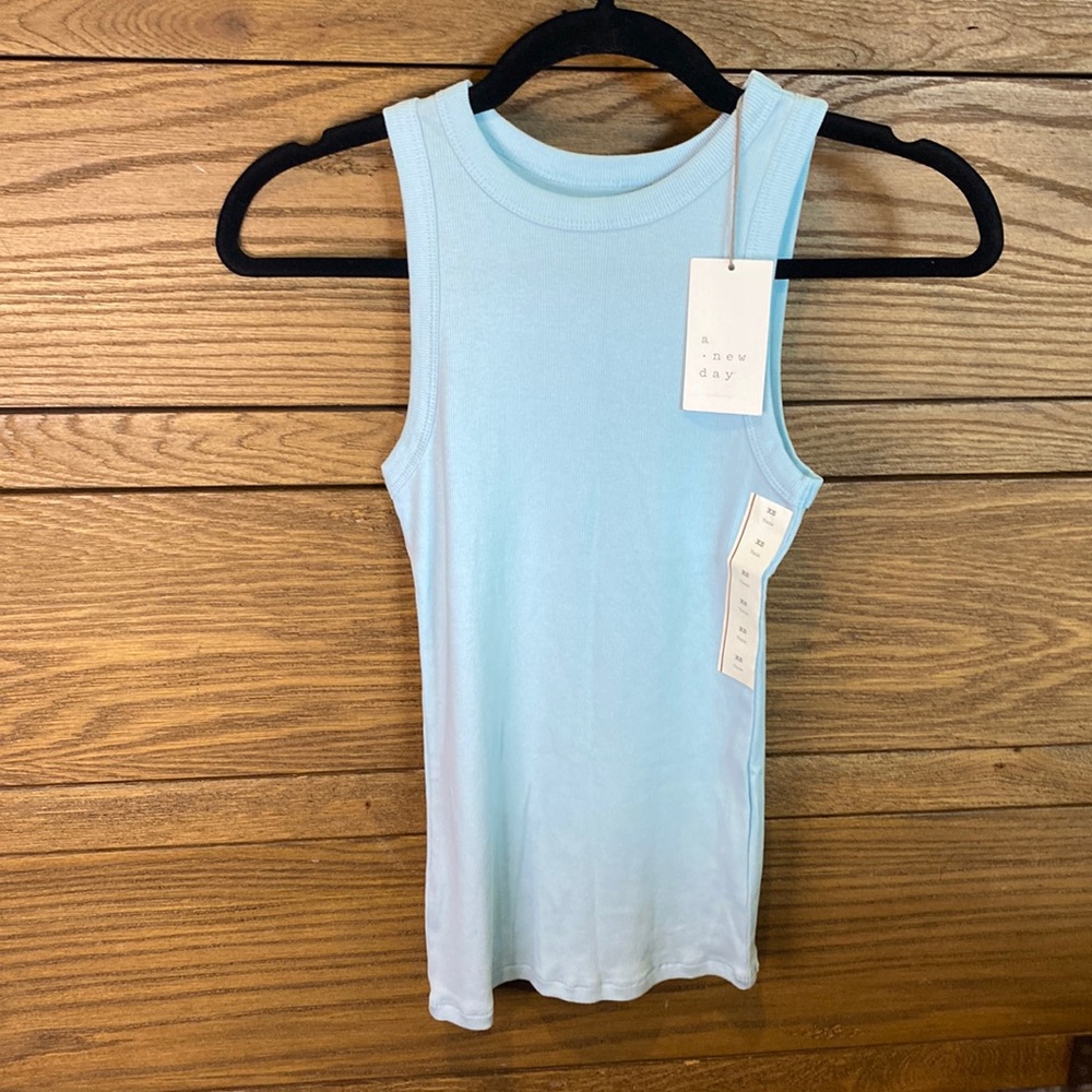 NWT A New Day Blue Ribbed Tank - XS